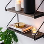 Hanah Home Violaceae Estantería de Pared Moderna e Industrial en Negro y Nogal